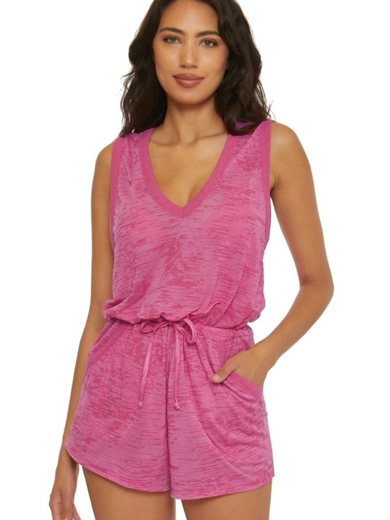 BECCA Pants - 72. BECCA • NWT Breezy Basics Pink Sleeveless Romper PTP 19”-24”
